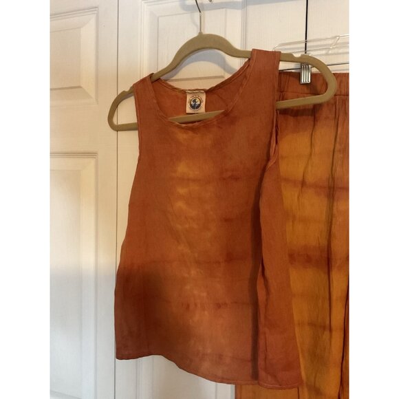 Sister Tribe By The Seaside Burnt Orange Outfit Set Top Pants Pockets Size Small - Picture 2 of 6
